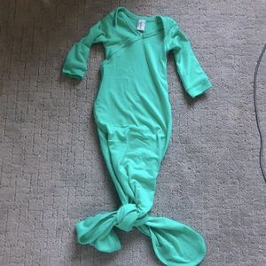 Copper Pearl Knotted Gown. Bright Green/Teal
